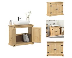 vidaXL Badkamer Wastafelkast - Badkamer Wastafelkasten - Wastafelkast - Badkamer Wastafel Kast - Badkamer wastafelkast Corona 73x33x60 cm massief grenenhout