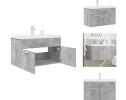 vidaXL Badkamer Wastafelkast - Badkamer Wastafelkasten - Wastafelkast - Badkamer Wastafel Kast - Wastafelkast met ingebouwde wasbak en kraan betongrijs