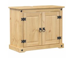 vidaXL - Badkamer - wastafelkast - Corona - 73x33x60 - cm - massief - grenenhout