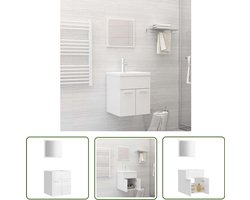 vidaXL Badkameraccessoires - Badkamermeubilair - 2-delige Badkamermeubelset spaanplaat hoogglans wit - Opslagoplossing - Hoogglans Wit - Spaanplaat