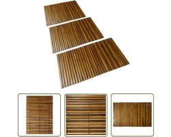 vidaXL Badkameraccessoires - Badmat - Badmat acaciahout 80 x 50 cm 3 stuks - Houten Badmat - Acacia Badmat - Antislip Badmat