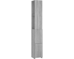 vidaXL - Badkamerkast - 25x26,5x170cm - bewerkt - hout - grijs - sonoma - eikenkleur