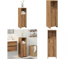 vidaXL Badkamerkast 30x30x95 cm bewerkt hout artisanaal eikenkleur - Badkamerkast - Badkamerkasten - Badkamer Opbergkast - Toilet Opbergkast