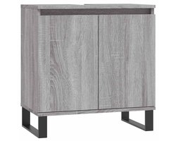 vidaXL - Badkamerkast - 58x33x60 - cm - bewerkt - hout - grijs - sonoma - eikenkleurig