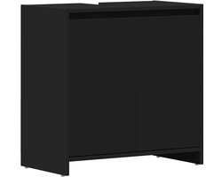 vidaXL - Badkamerkast - 60x33x61 - cm - bewerkt - hout - zwart