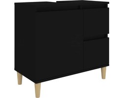 vidaXL - Badkamerkast - 65x33x60 - cm - bewerkt - hout - zwart