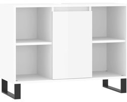 vidaXL Badkamerkast 80x33x60 cm bewerkt hout hoogglans wit
