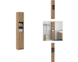 vidaXL Badkamerkast - Badkamerkasten - Badkamer Opbergkast - Toilet Opbergkast - Badkamerkast 32x25,5x190cm bewerkt hout artisanaal eikenkleurig