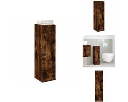 vidaXL Badkamerkast - Badkamerkasten - Badkamer Opbergkast - Toilet Opbergkast - Badkamerkast met rolhouder 20,5x22x72 cm gerookt eikenkleurig