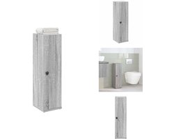 vidaXL Badkamerkast - Badkamerkasten - Badkamer Opbergkast - Toilet Opbergkast - Badkamerkast met rolhouder 20,5x22x72 cm grijs sonoma eiken