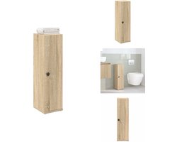 vidaXL Badkamerkast - Badkamerkasten - Badkamer Opbergkast - Toilet Opbergkast - Badkamerkast met rolhouder 20,5x22x72 cm sonoma eikenkleurig