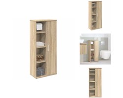 vidaXL Badkamerkast - Badkamerkasten - Badkamer Opbergkast - Toilet Opbergkast - Badkamerkast met rolhouder 39x22x90 cm sonoma eikenkleurig