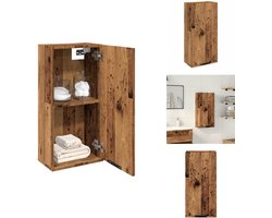 vidaXL Badkamerkast - Badkamerkasten -badkamermeubels - Badkamermeubel - Badkamerkast wandgemonteerd 32x20x67 cm artisanaal eikenkleur