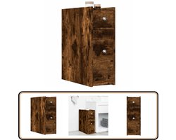 vidaXL Badkamerkast - Gerookt Eiken Kleur - 60 cm Smalle Badkamerkast - Smalle Badkamerkasten - Badkamer Kast - Badkamerkastje