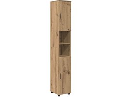 vidaXL - Badkamerkast - met - opslag - Artisan - Eiken - 30 - x - 35 - x - 192 - cm