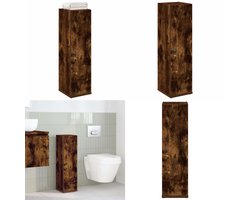 vidaXL Badkamerkast met rolhouder 20,5x22x72 cm gerookt eikenkleurig - Badkamerkast - Badkamerkasten - Badkamer Opbergkast - Toilet Opbergkast