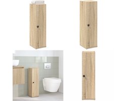 vidaXL Badkamerkast met rolhouder 20,5x22x72 cm sonoma eikenkleurig - Badkamerkast - Badkamerkasten - Badkamer Opbergkast - Toilet Opbergkast
