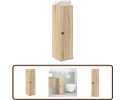 vidaXL Badkamerkast - Met rolhouder - Sonoma eikenkleur Badkamerkast - Badkamerkasten - Badkamer Opbergkast - Toilet Opbergkast