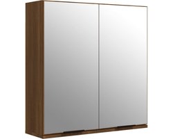 vidaXL - Badkamerkast - met - spiegel - 64x20x67 - cm - bruin - eikenkleur