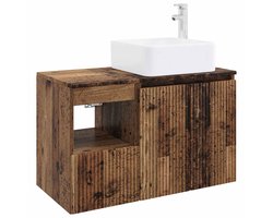 vidaXL - Badkamerkast - set - 2 - st - Oud - hout - 79,5 - x - 41 - x - 80 - cm - Bewerkt - hout