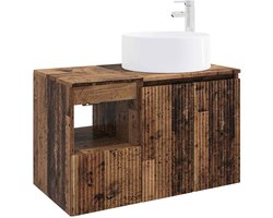 vidaXL - Badkamerkast - set - 2 - st - Oud - hout - 79,5 - x - 44,5 - x - 80 - cm - Bewerkt - hout