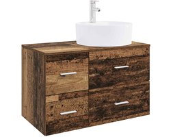 vidaXL - Badkamerkast - set - 2 - st - Oud - hout - 79,5 - x - 44,5 - x - 82 - cm - Bewerkt - hout