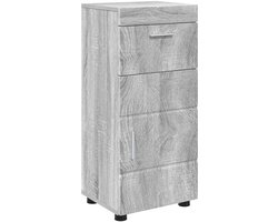 vidaXL - Badkamerkast - set - met - lade - TULUM - Grijs - Sonoma - 37 - x - 31,5 - x - 82 - cm