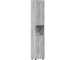vidaXL - Badkamerkast - set - TULUM - Grijs - Sonoma - 37 - x - 31,5 - x - 203 - cm