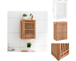 vidaXL - Badkamerkast - wandgemonteerd - 42x23x60 - cm - massief - walnotenhout