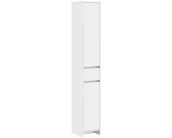 vidaXL - Badkamerkast - Wit - 30 - x - 33 - x - 190 - cm - Bewerkt - hout