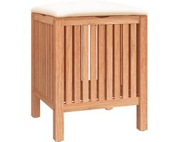 vidaXL - Badkamerkruk - 40,5x40x52 - cm - massief - walnotenhout