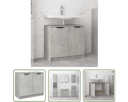 vidaXL Badkamermeubel - Badkamerkast - Badkamerkast 64,5x33,5x59 cm bewerkt hout betongrijs - Opslagoplossing - Grijze Badkamerkast - Houten Badkamerkast
