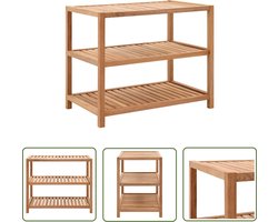 vidaXL Badkamermeubel - Badkamerrek - Badkamerrek 65x40x55 cm massief walnotenhout - Walnothouten Meubel - Houten Badkamerkast - Opbergplank Badkamer