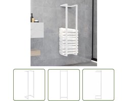 vidaXL Badkamermeubel - Handdoekenrek - Handdoekenrek 25x20x95 cm staal wit - Staal - Wit - Handdoekhanger