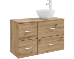 vidaXL - Badkamermeubel - Set - 2 - pcs - Artisanaal - eiken - Bewerkt - hout