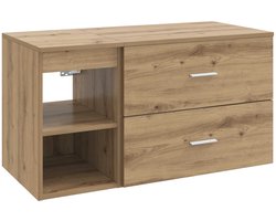 vidaXL - Badkamermeubel - Set - 2 - st - Artisanaal - eiken - Bewerkt - hout