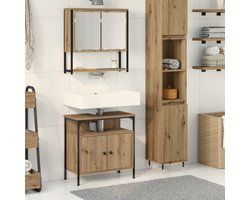 vidaXL - Badkamermeubel - Set - 2 - st - Bruin - Bewerkt - hout