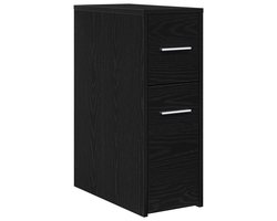 vidaXL - Badkamermeubel - Set - 22 - x - 44 - x - 61.5 - cm - Bewerkt - hout - Zwart - Eiken