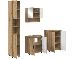 vidaXL - Badkamermeubel - Set - 4 - st - Artisan - Eiken - 61 - x - 35 - x - 64 - cm