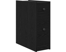 vidaXL - Badkamermeubel - Set - Zwart - Eiken - 80 - x - 18 - x - 60 - cm - Bewerkt - hout