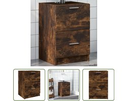 vidaXL Badkamermeubel - Wastafelkast - Wastafelkast 40x37x59 cm bewerkt hout gerookt eikenkleurig - Houten Wastafelkast - Bruine Wastafelkast - Vintage Wastafelkast
