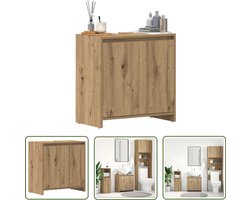 vidaXL Badkamermeubel - Wastafelkast - Wastafelkast 60x33x60 cm bewerkt hout artisanaal eikenkleurig - Houten Kast - Eiken Kleurt - Opbergruimte