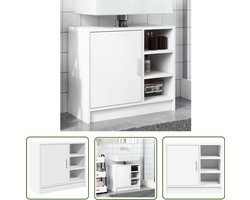 vidaXL Badkamermeubel - Wastafelkast - Wastafelkast 63x29x55 cm bewerkt hout wit - Houten Kast - Wit Meubel - Opslagruimte