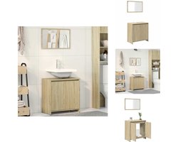 vidaXL Badkamermeubelset - Badkamermeubelsets - Badkamerset - Wastafelmeubel - 2-delige Badkamermeubelset bewerkt hout sonoma eikenkleurig