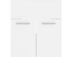 vidaXL Badkamermeubelset - Badkamermeubelsets - Kast - Kasten - Badkamermeubelset bewerkt hout wit