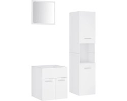 vidaXL - Badkamermeubelset - spaanplaat - wit