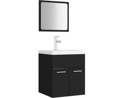 vidaXL - Badkamermeubelset - spaanplaat - zwart