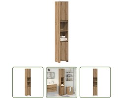 vidaXL Badkameropbergruimte - Badkamerkast - Badkamerkast 30x30x183,5 cm bewerkt hout artisanaal eikenkleur - Houten Badkamerkast - Eiken Kleurige Kast - Opslagkast Badkamer