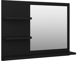 vidaXL - Badkamerspiegel - 60x10,5x45 - cm - bewerkt - hout - zwart