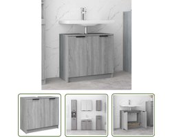 vidaXL Badkamerspiegel - Badkamerkast - Badkamerkast 64,5x33,5x59 cm bewerkt hout grijs sonoma eiken - Badkamermeubilair - Grijze Badkamer - Houten Badkamerkast